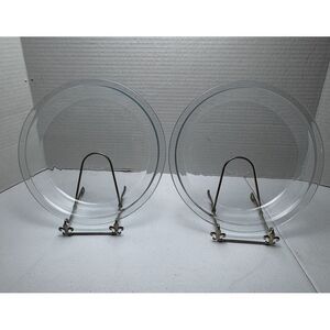 Set Of 2 Pyrex 9" Clear Glass Pie Dishes EUC